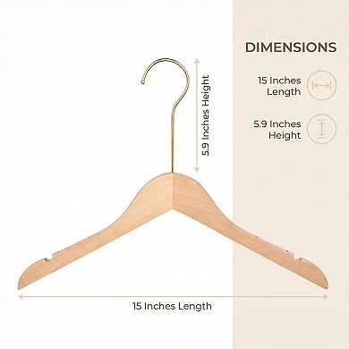 2 Pack Wood Non-Slip Hangers, Durable 360-degree Space Saving Clothes Hangers
