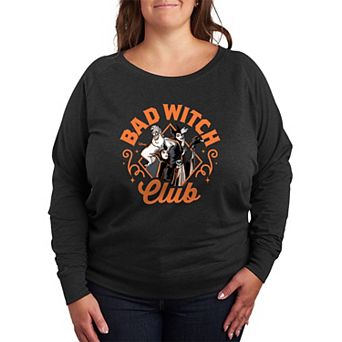 Plus Size Disney Villains Bad Witch Club French Terry Long Sleeve Tee