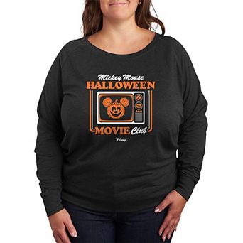 Plus Size Disney's Mickey Mouse Halloween French Terry Long Sleeve Tee