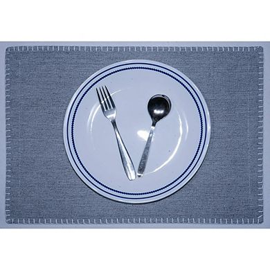 Chambray Cotton Placemats Heat Resistant Washable Modern Set of 4