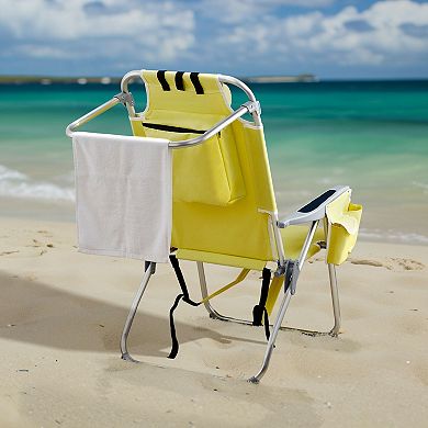 Folding Beach Chair with Adjustable Back and Cup Holder