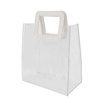 Square Reusable Gift Bag White Clear for All Occasions 1 pc