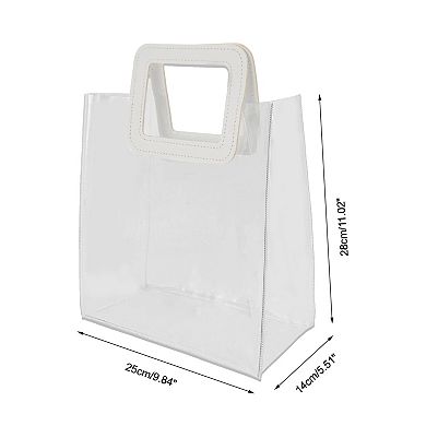 Square Reusable Gift Bag White Clear for All Occasions 1 Pc