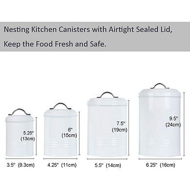 Airtight Farmhouse Kitchen Canister Set with Labels, Food Storage Jars