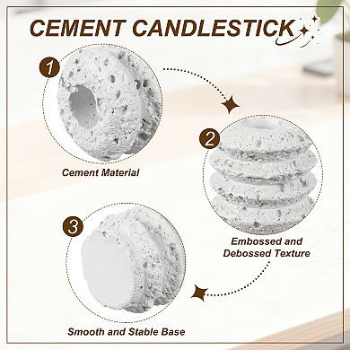 Cement Taper Candle Stand 2.6" Height