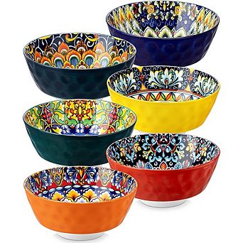 Ceramic Kitchen Bowls Set Dishwasher & Microwave Safe, 6 pc