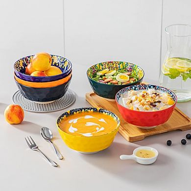 Ceramic Kitchen Bowls Set Dishwasher & Microwave Safe, 6-Piece