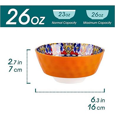 Ceramic Kitchen Bowls Set Dishwasher & Microwave Safe, 6-Piece