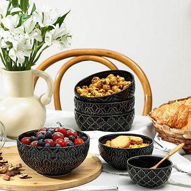 Ceramic Cereal & Soup Bowls Set of 4 Stoneware, Microwave & Dishwasher Safe