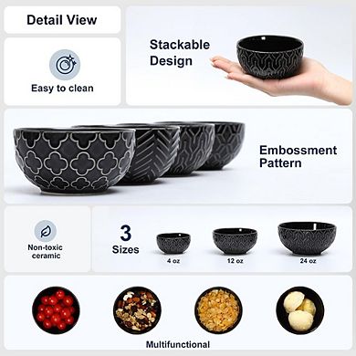 Ceramic Cereal & Soup Bowls Set of 4 Stoneware, Microwave & Dishwasher Safe