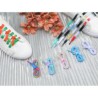 Women's Three Colors Gradient Shoelaces Flat for Sneakers 1 Pair 55.1"