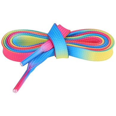 Women's Three Colors Gradient Shoelaces Flat for Sneakers 1 Pair 55.1"