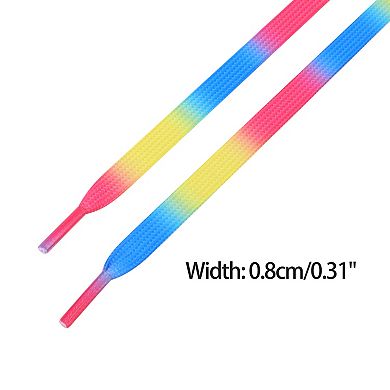 Women's Three Colors Gradient Shoelaces Flat for Sneakers 1 Pair 55.1"