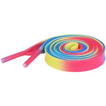Women's Three Colors Gradient Shoelaces Flat for Sneakers 1 Pair 55.1"