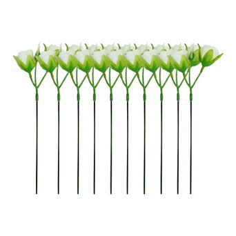 Artificial Roses Bulk 10Pcs, Silk Rose Bouquet with Removable Heads, Faux Flowers 9.8"H