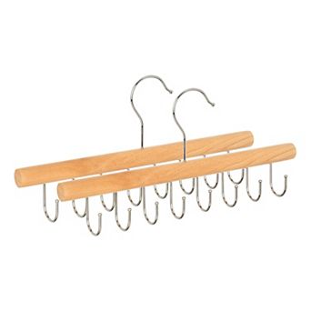 2 pc Bra Hangers Wood Tank Top Hanger with 8 Hooks Space Saving Storage 11x6.7x0.5inch