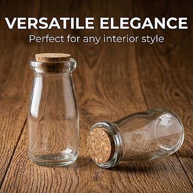2pcs Decorative Glass Jars with Cork Stoppers Multi-Size Clear Wishing Bottles