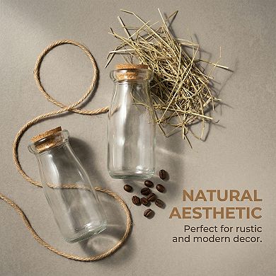 2pcs Decorative Glass Jars with Cork Stoppers Multi-Size Clear Wishing Bottles