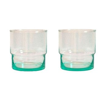 Moroccan Handcrafted Column Glass, Set of 2