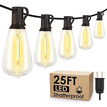 Outdoor LED String Lights, Dimmable Waterproof Shatterproof Edison Patio Lights