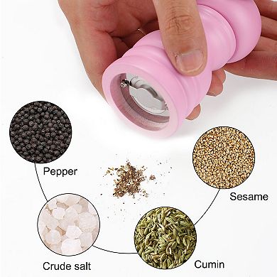 Salt and Pepper Grinder 4.5" Wooden Pepper Mills Shakers with Adjustable Coarseness for Dining 1PC