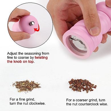 Salt and Pepper Grinder 4.5" Wooden Pepper Mills Shakers with Adjustable Coarseness for Dining 1PC