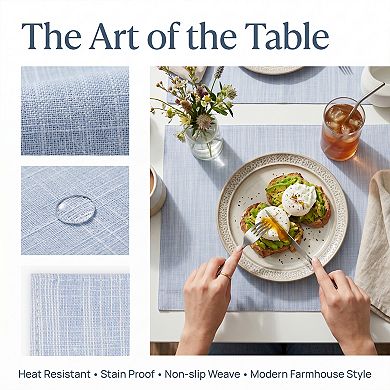 Rustic Placemats Set of 4 Cotton Linen Blend Placemats for Dining Table Decor Washable Table Mat