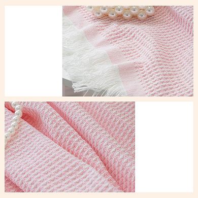 Kitchen Dining Waffle Table Cover 49.21"x47.24" Pink