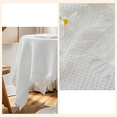 Tablecloths with Tassel, Waffle Table Cover, Waffle Table Cover 45.28"x33.46"