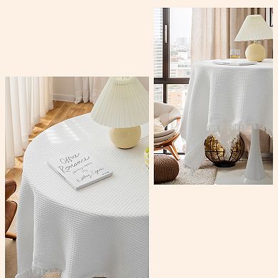 Tablecloths with Tassel, Waffle Table Cover, Waffle Table Cover 45.28"x33.46"