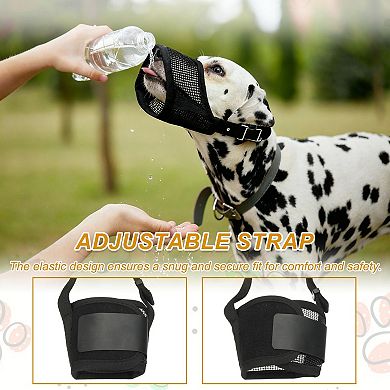 Dog Muzzle Adjustable Covered Short Mouth Guard 1Pc