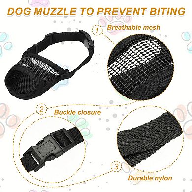 Dog Muzzle Adjustable Covered Short Mouth Guard 1Pc