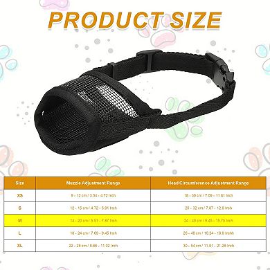 Dog Muzzle Adjustable Covered Short Mouth Guard 1Pc