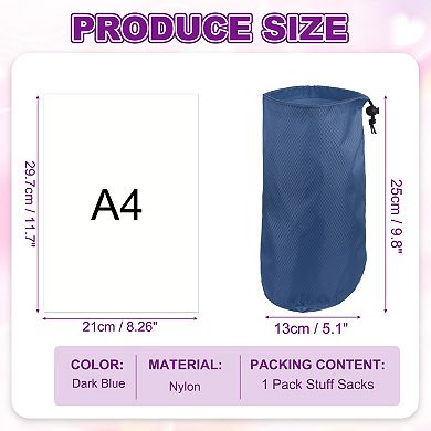 5.1 x 9.8" 1Pc Stuff Sack, Ditty Bags Storage Sacks Drawstring Dry Stuff Bag Gear