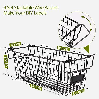 Splendid Frame 4 Set Stackable Wire Basket