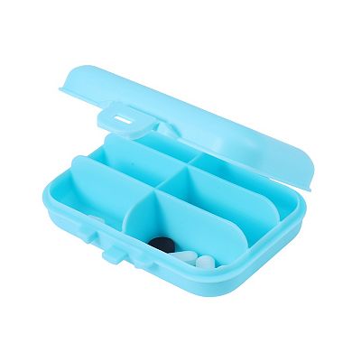 Portable 6 Grids Single Layer Fixed Type Pill Case for Travel 1 Pc