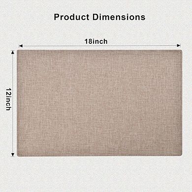 Linen-Look Polyester Placemats Heat Resistant Non-Slip Washable Set of 4