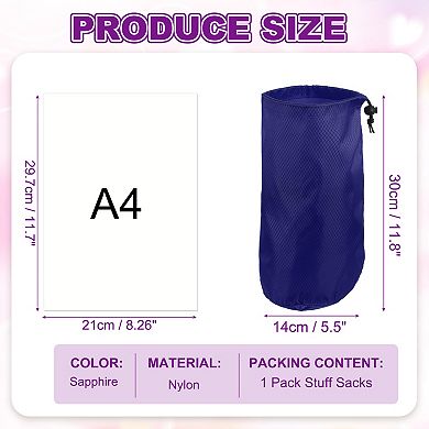 5.5 x 11.8" 1Pc Stuff Sack, Ditty Bags Storage Sacks Drawstring Dry Stuff Bag Gear
