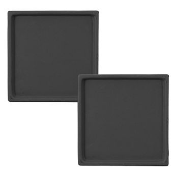 2 pc Square Plant Saucers, 4.7" Ceramics Plant Drip Trays for Pots, Heavy Duty Flower Pot Saucers