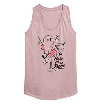 Women's “Here for the Boos” Ghost Graphic Racerback Tank Top