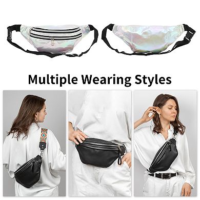 Stylish Multi-Color Iridescent Holographic Sports Waist Bag 1 Pc