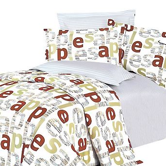 7 pc Cotton Bedroom Set Comforter Sheets Pillow Duvet Cover for Full Coordinated Home Use