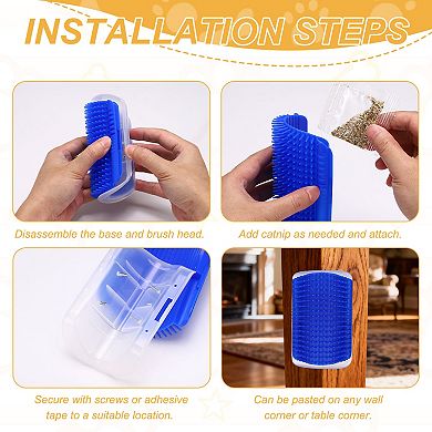 6.1" x 3.15" 2Pcs Cat Self Groomer Scratcher Softer Scratchers Wall Corner Groomer Massage