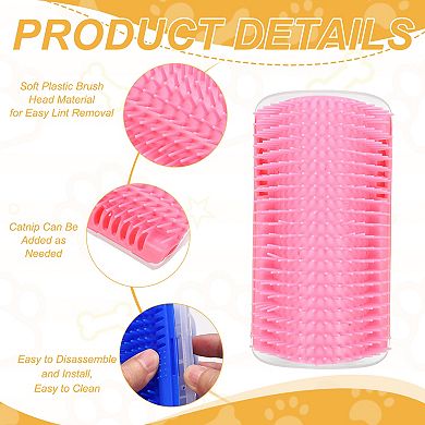 6.1" x 3.15" 2Pcs Cat Self Groomer Scratcher Softer Scratchers Wall Corner Groomer Massage