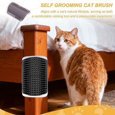 6.1" x 3.15" 2Pcs Cat Self Groomer Scratcher Softer Scratchers Wall Corner Groomer Massage