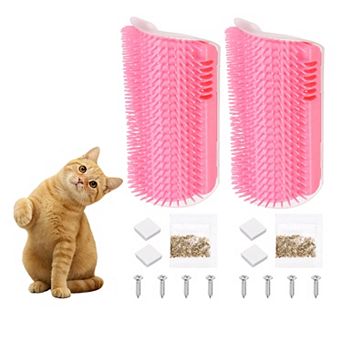 6.1" x 3.15" 2 pc Cat Self Groomer Scratcher Softer Scratchers Wall Corner Groomer Massage