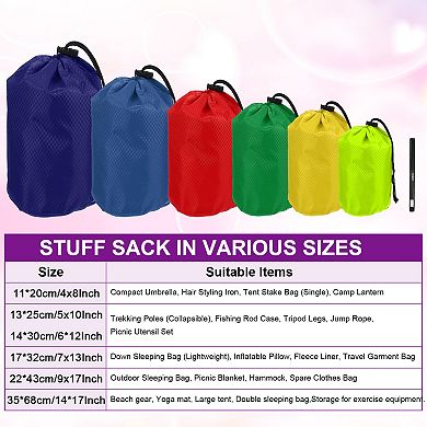 6.7 x 12.6" 1Pc Stuff Sack, Ditty Bags Storage Sacks Drawstring Dry Stuff Bag Gear