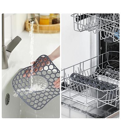 2Pcs Protectors for Kitchen Sink 12.4"x 11.5" for Stainless Steel Sinks Dishwasher