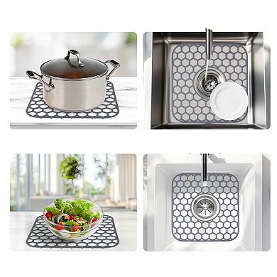 2Pcs Protectors for Kitchen Sink 12.4"x 11.5" for Stainless Steel Sinks Dishwasher