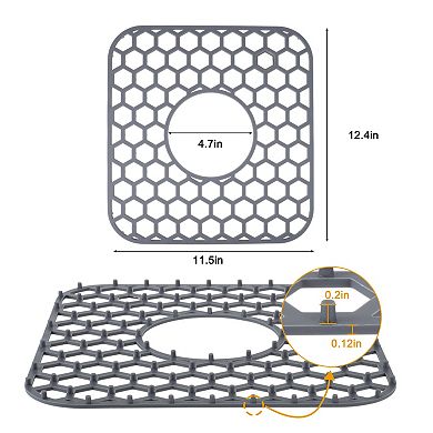 2Pcs Protectors for Kitchen Sink 12.4"x 11.5" for Stainless Steel Sinks Dishwasher